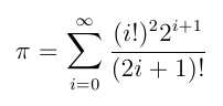 PI as infinite series